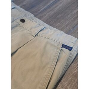 Kahala Mens Tan Khaki Pleated Chino Pants Elastic Waist Cotton Made in Fiji 34